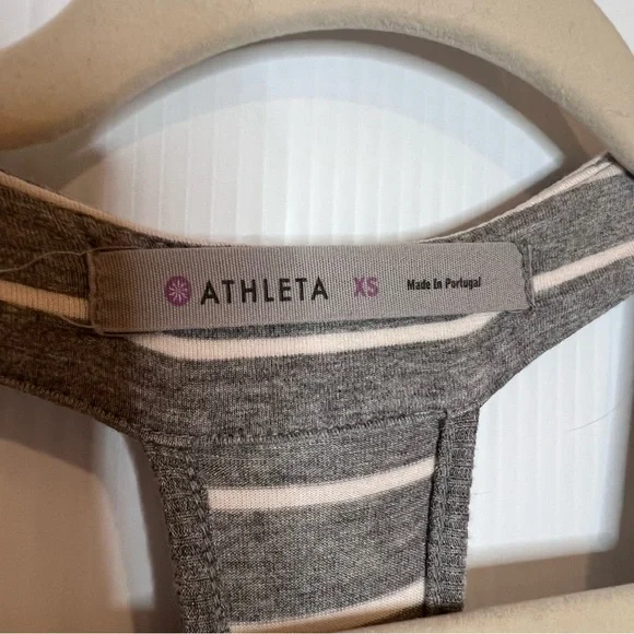 ATHLETA Striped Racerback Ruched Ponte Dress. Size XS - Picture 8 of 9